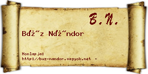 Búz Nándor névjegykártya