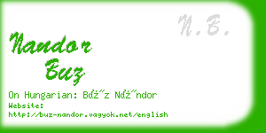 nandor buz business card